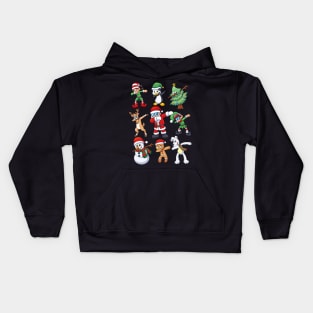 Kids Boys Dabbing Santa Elves Xmas Kids Hoodie